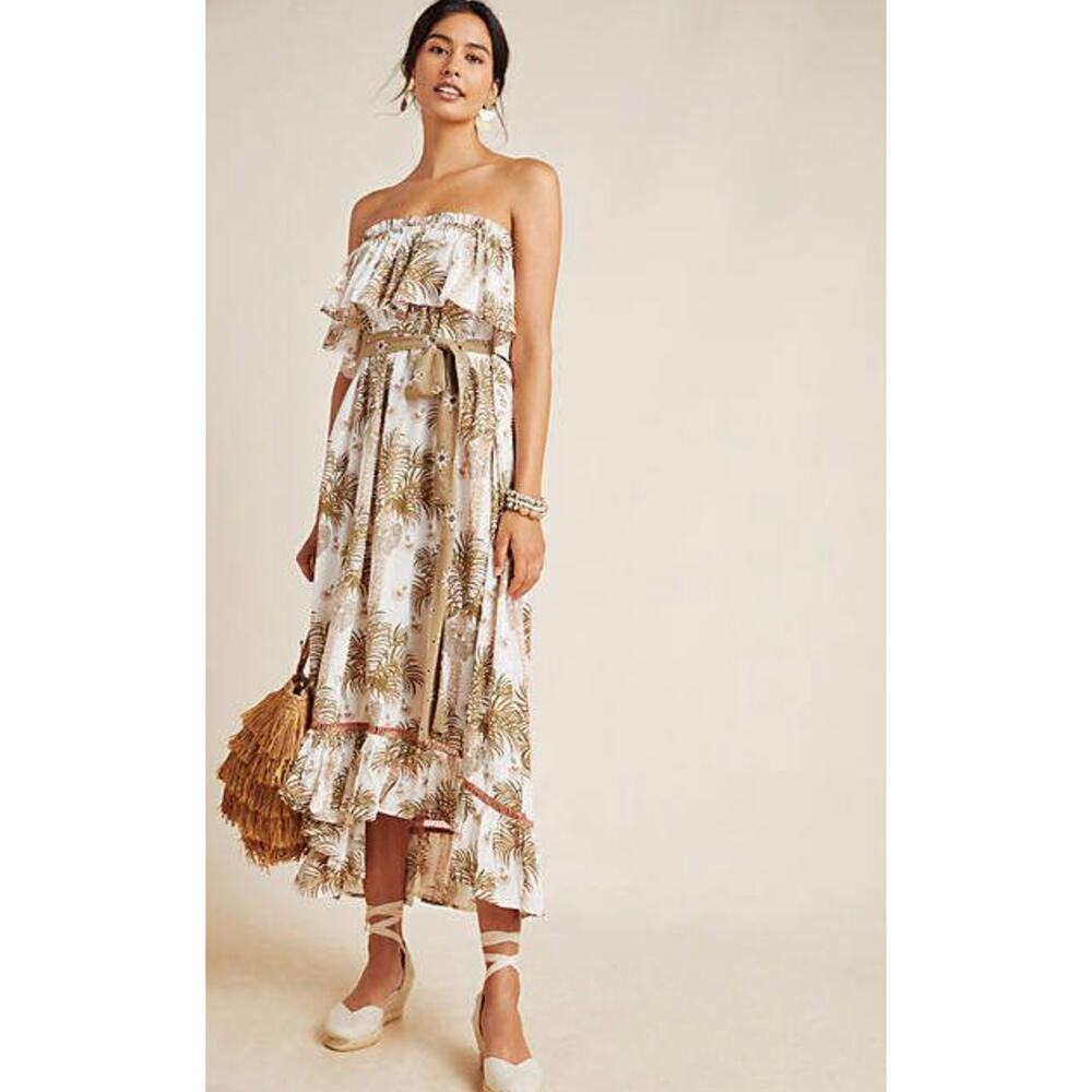 TIGERLILY Anthropologie Gwendolyn Strapless Maxi Dress Size 6